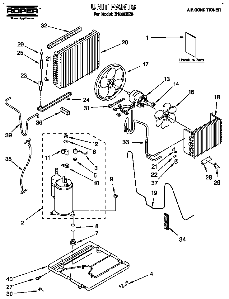 Roper X10002G0 unit diagram