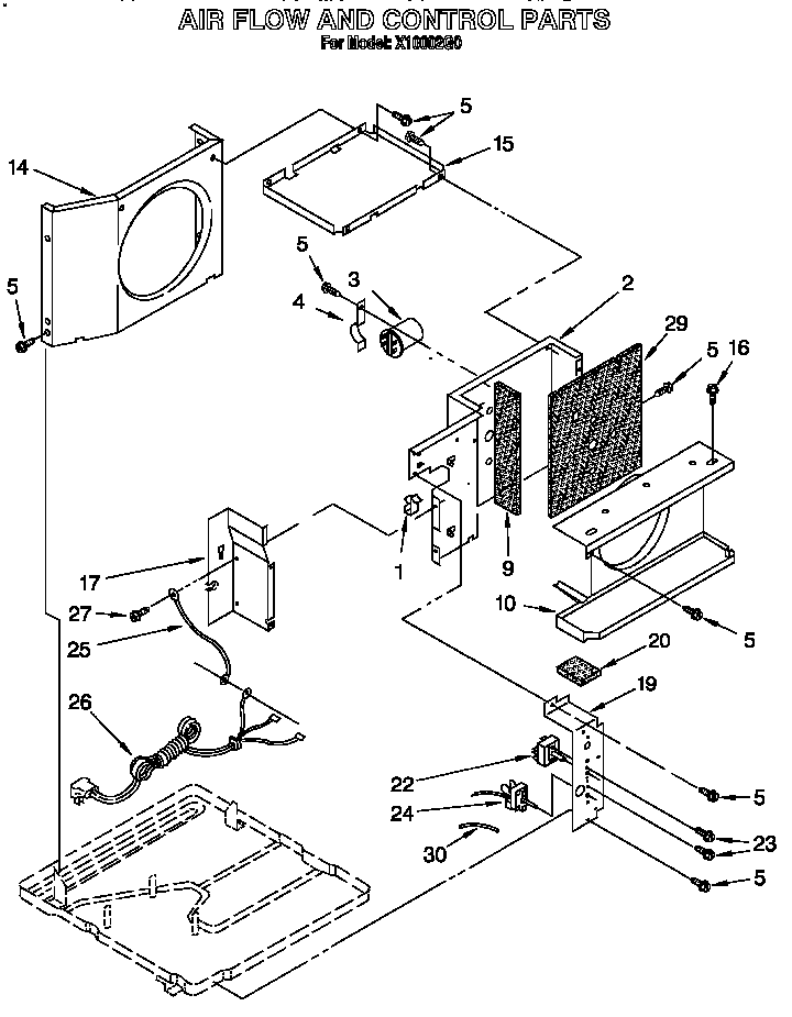 Roper X10002G0 airflow and control diagram