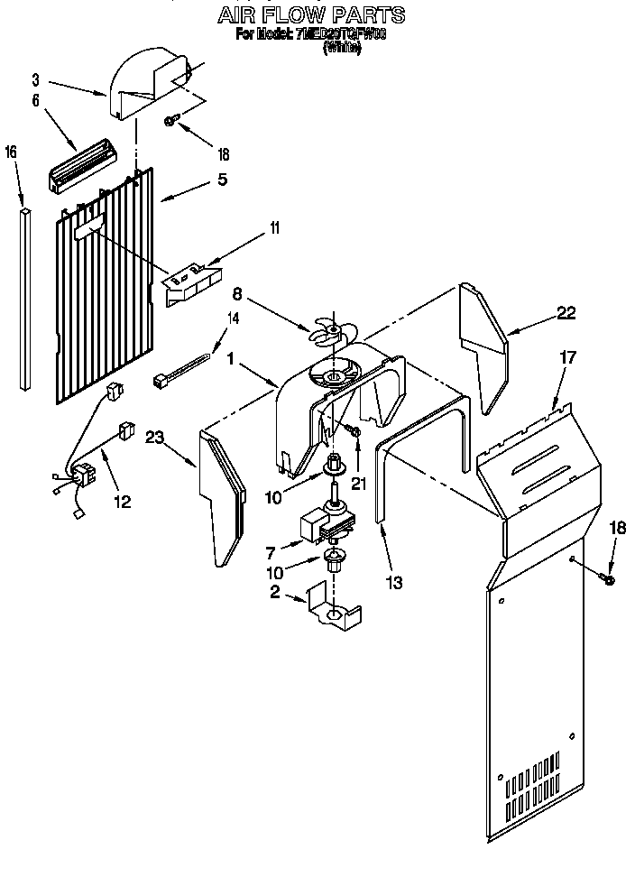 Whirlpool 7MED20TQFW00 air flow diagram