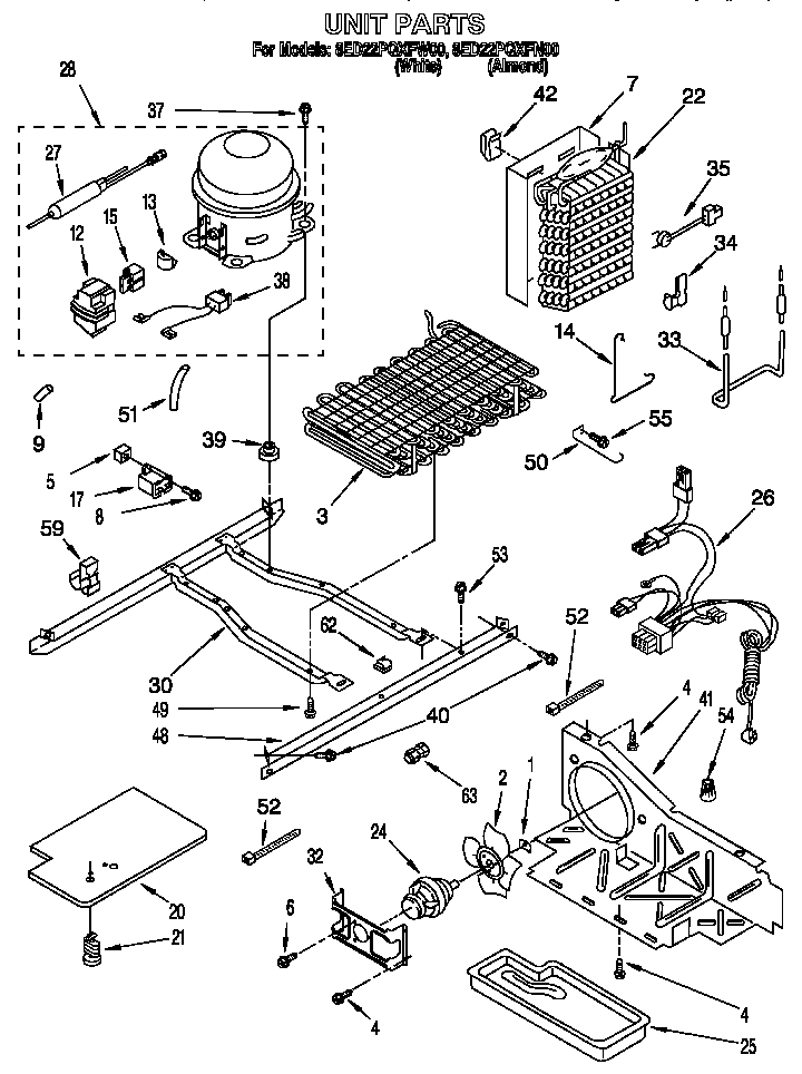 Whirlpool 8ED22PQXFN00 unit diagram