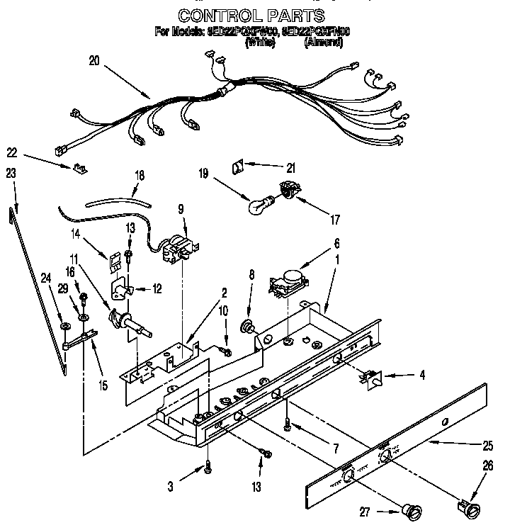 Whirlpool 8ED22PQXFN00 control diagram