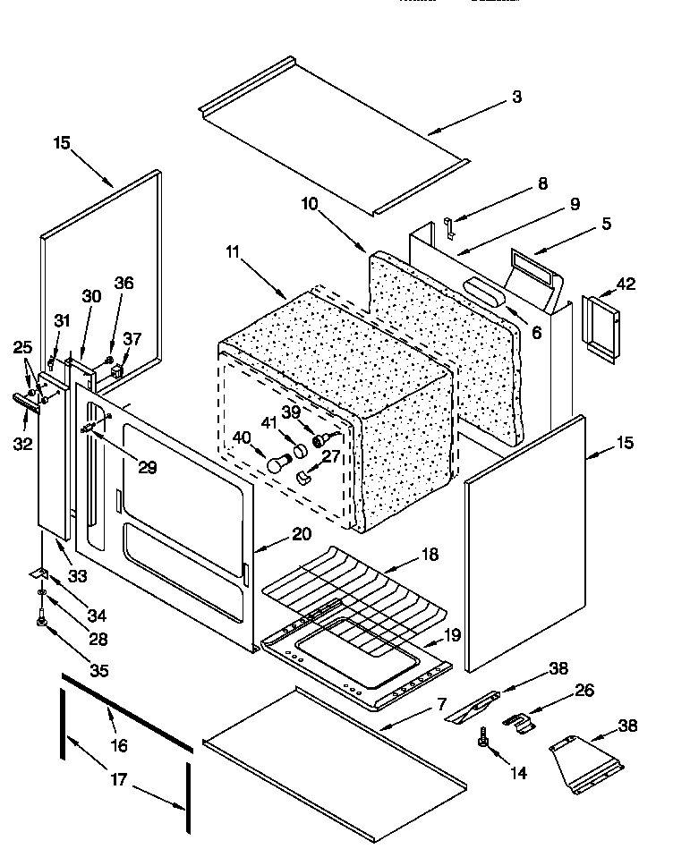 Whirlpool SF5140EEN1 oven diagram