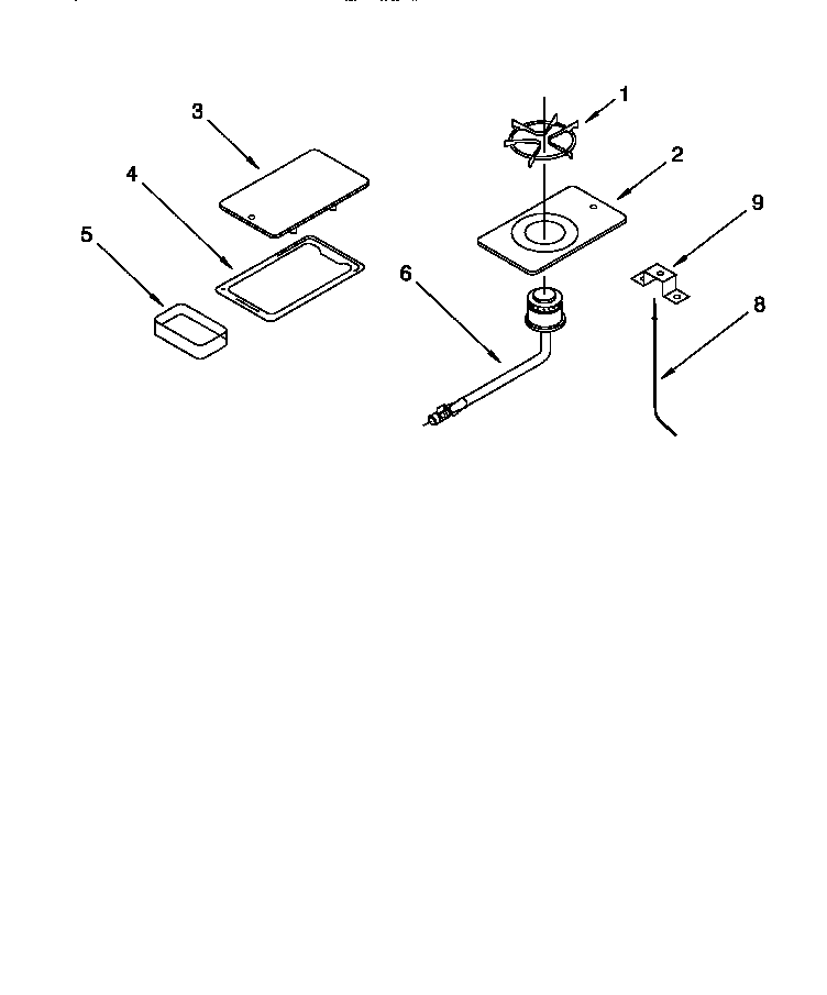 Whirlpool SF5140EEN1 fifth burner diagram