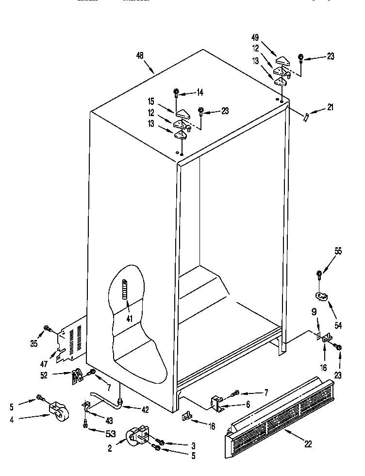 Whirlpool 8ED25DQXFN00 cabinet diagram