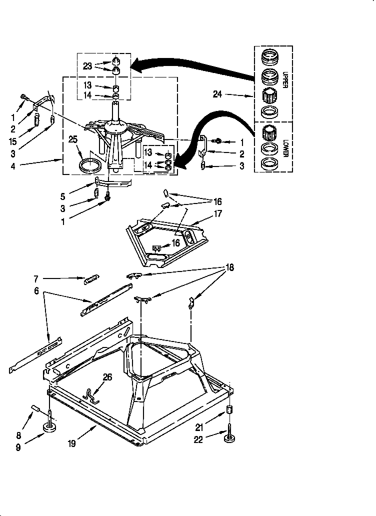 Whirlpool 6LSC8255EQ1 machine base diagram