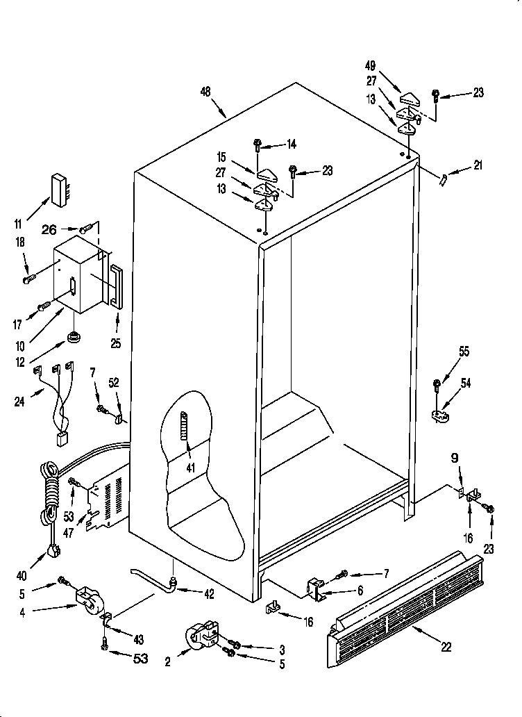 Whirlpool 3XART722F00 cabinet diagram