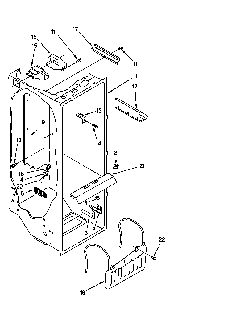 Whirlpool 3XART722F00 refrigerator liner diagram