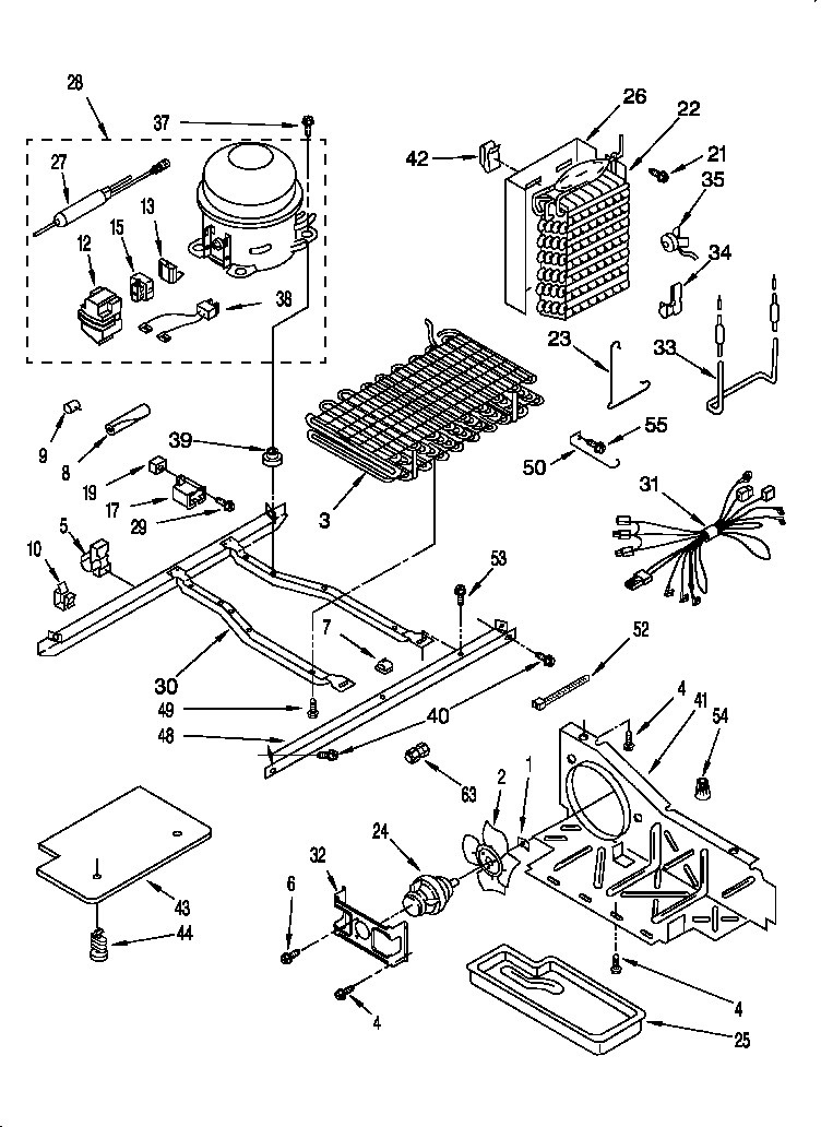 Whirlpool 3VED29DQFN00 unit diagram