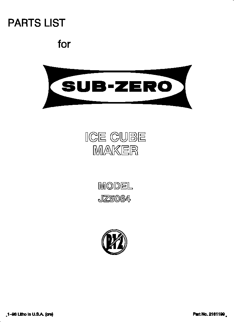 Whirlpool JZ5064 front cover diagram