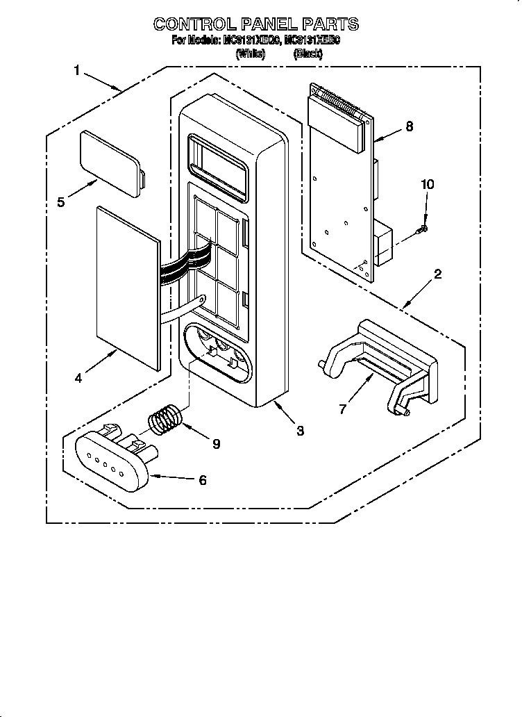 Whirlpool MC8131XEQ0 control panel diagram