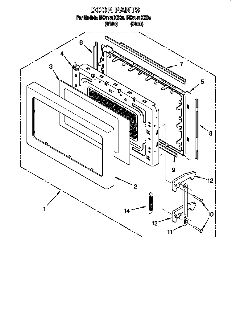 Whirlpool MC8131XEQ0 door diagram