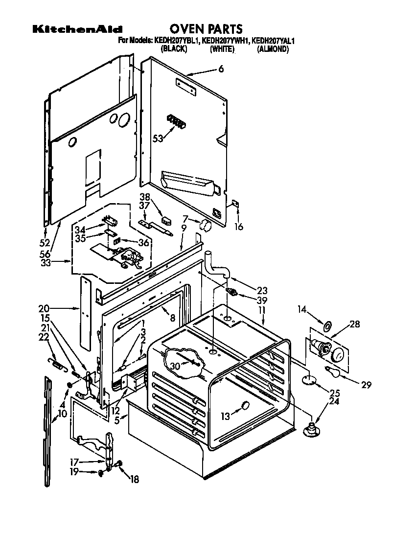 KitchenAid KEDH207YAL1 oven diagram