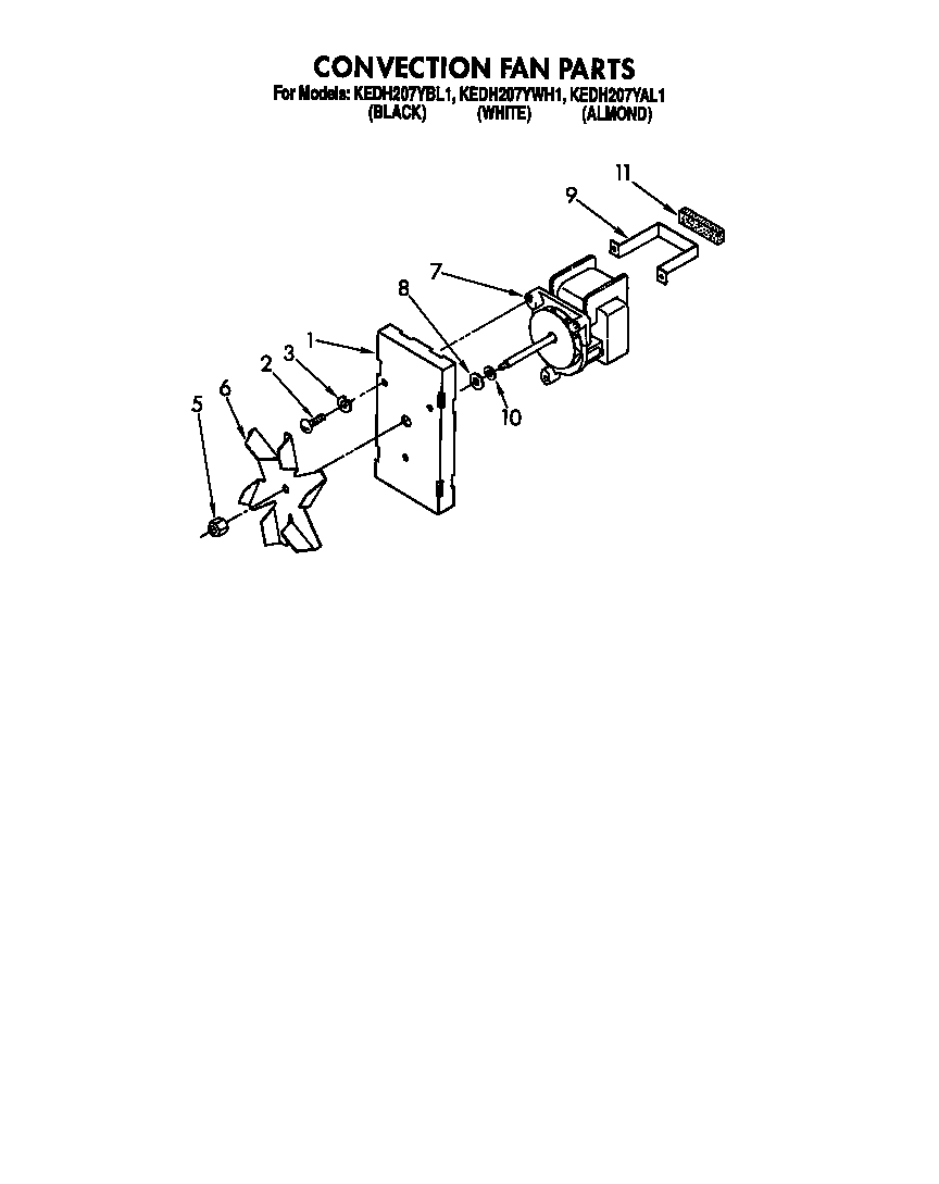 KitchenAid KEDH207YAL1 convection fan diagram