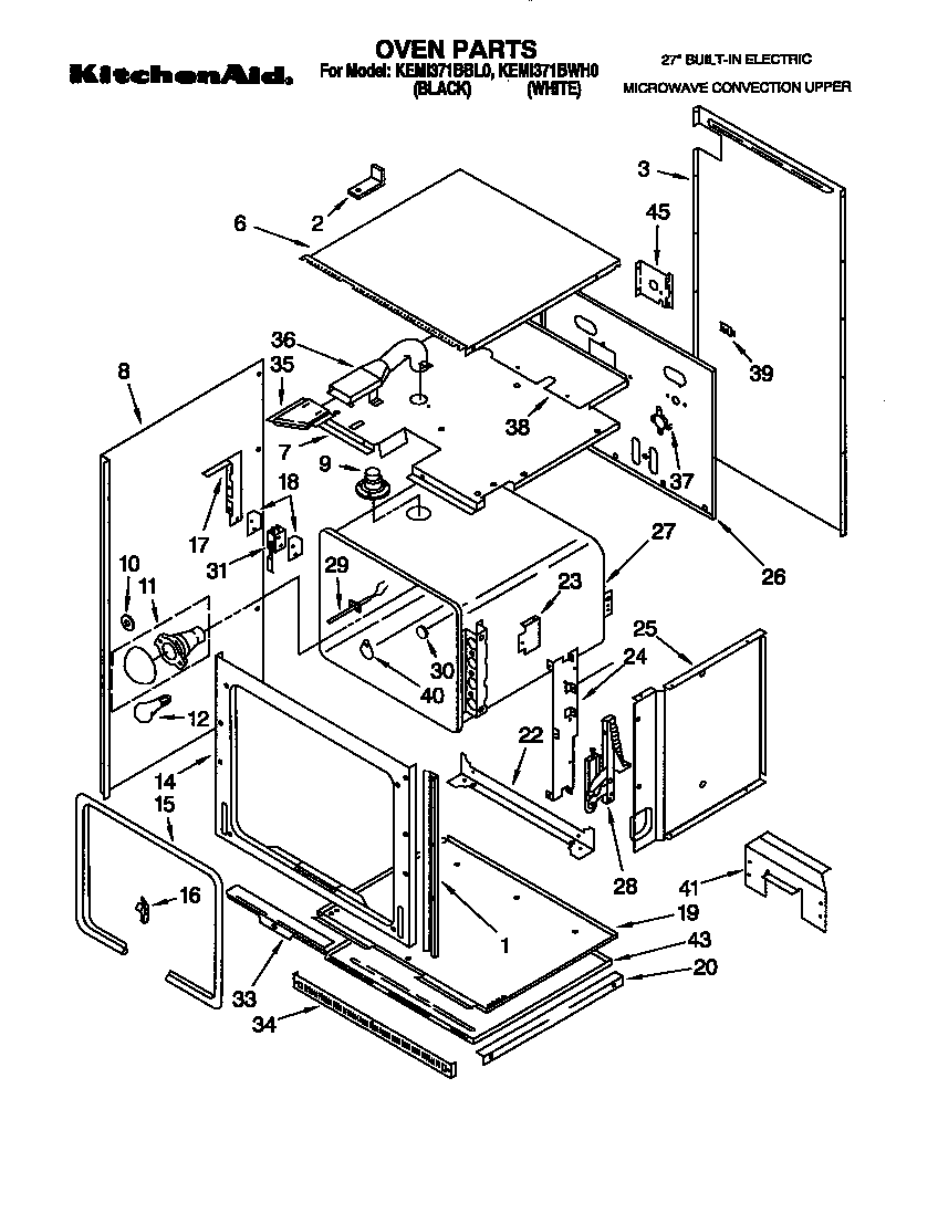 KitchenAid KEMI371BBL0 oven diagram