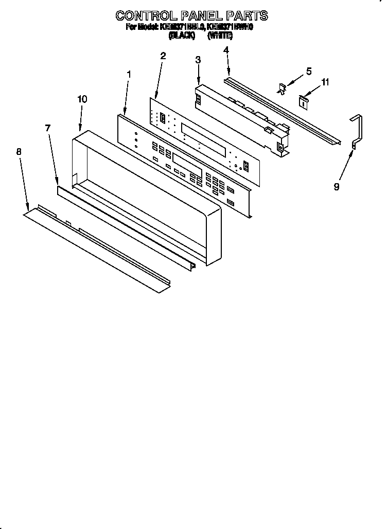 KitchenAid KEMI371BBL0 control panel diagram