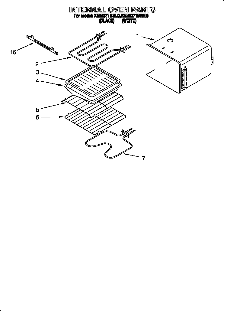 KitchenAid KEMI371BBL0 internal oven diagram