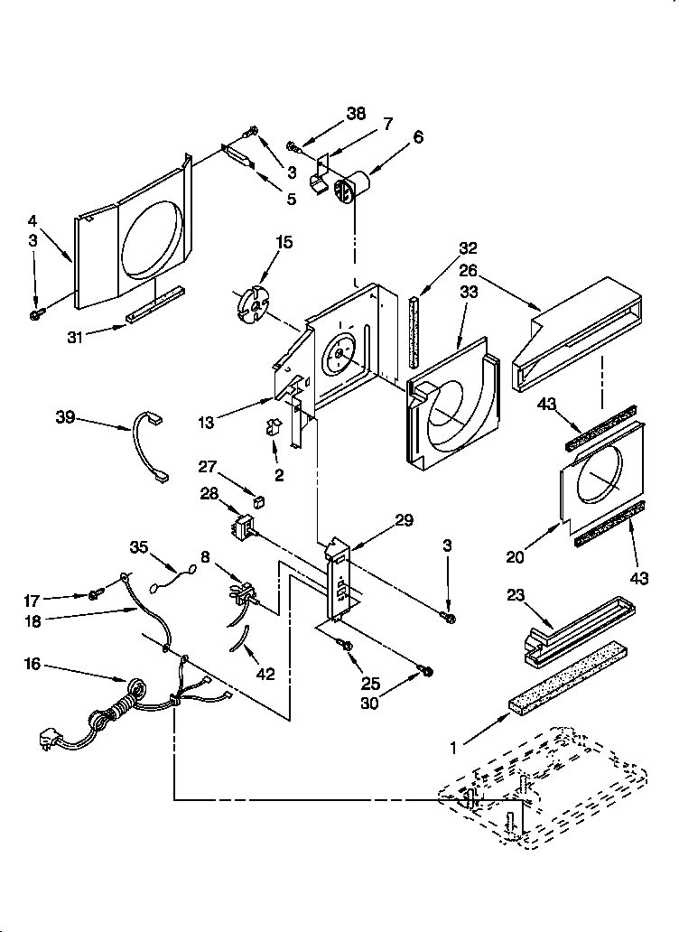 Roper X05002F02 airflow and control diagram