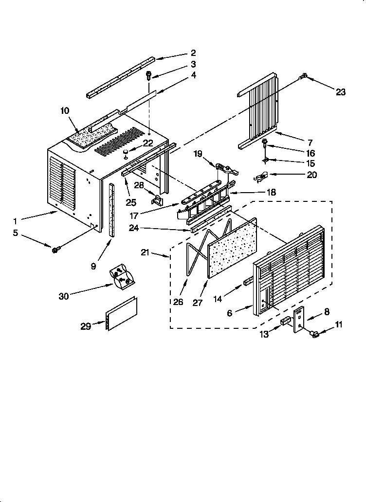 Roper X05002F02 cabinet diagram