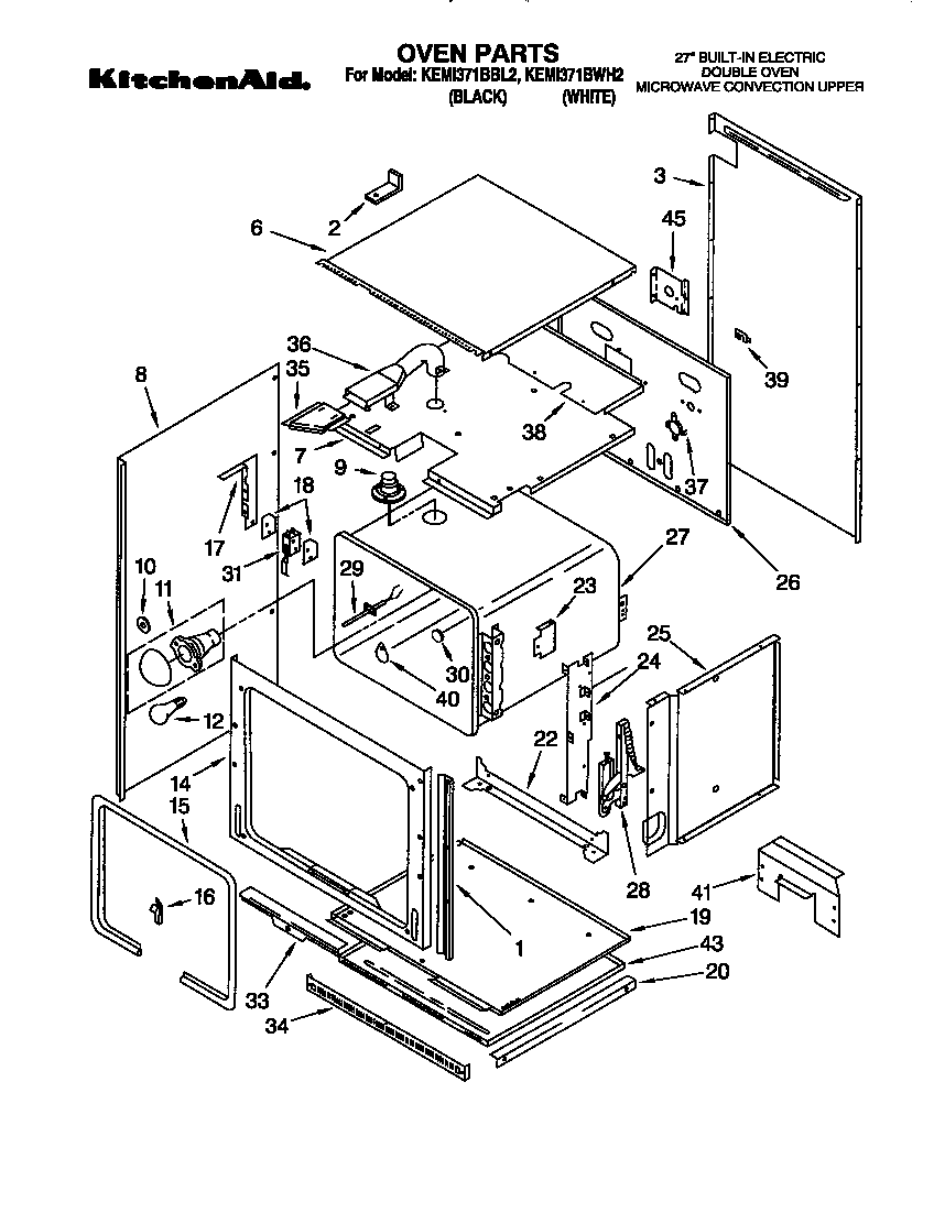 KitchenAid KEMI371BBL2 oven diagram