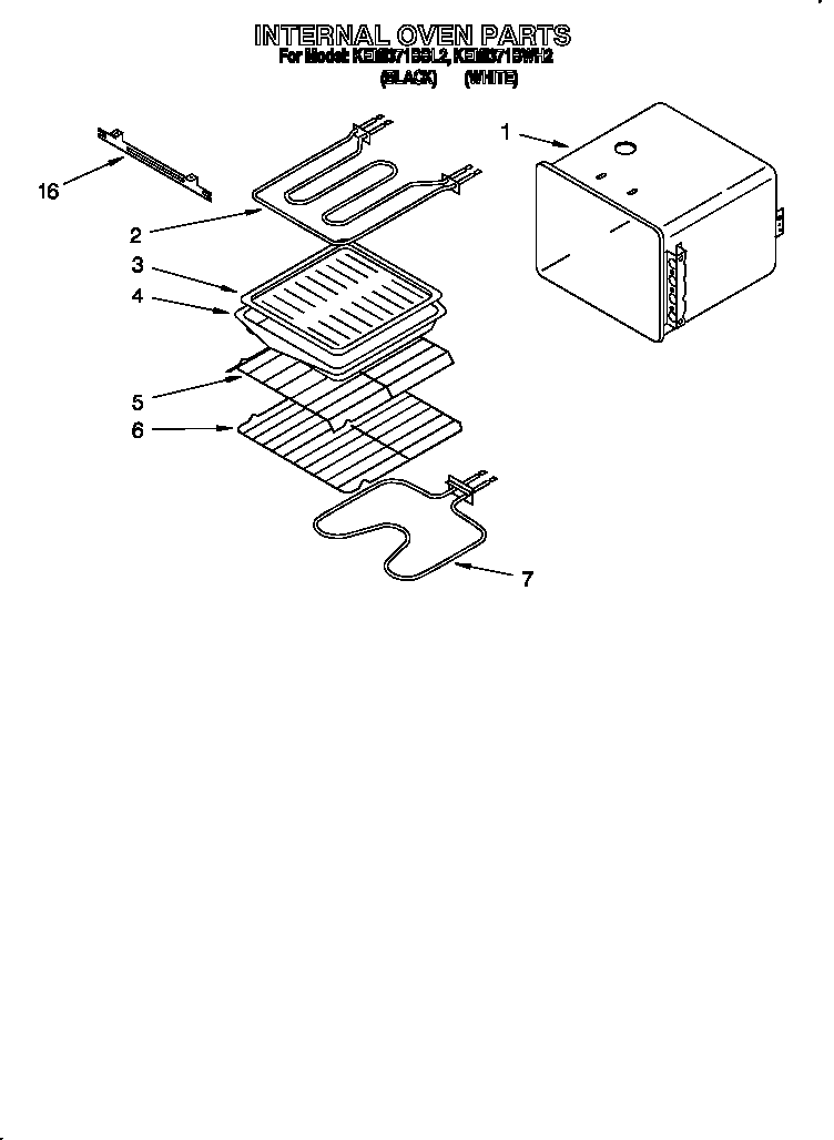 KitchenAid KEMI371BBL2 internal oven diagram