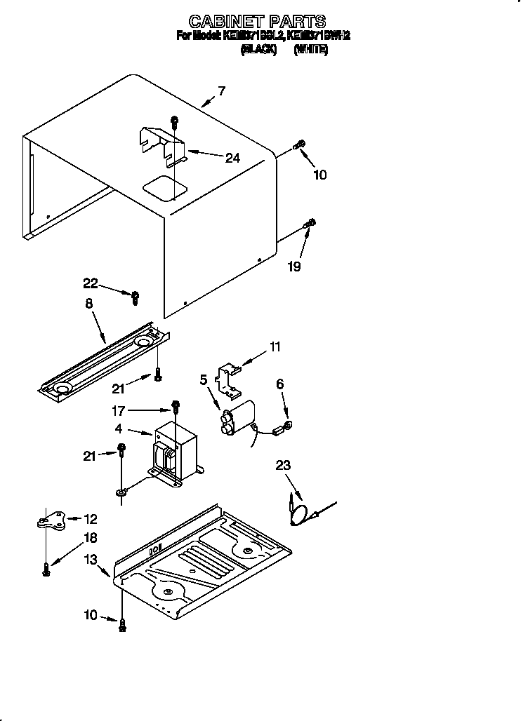 KitchenAid KEMI371BBL2 cabinet diagram