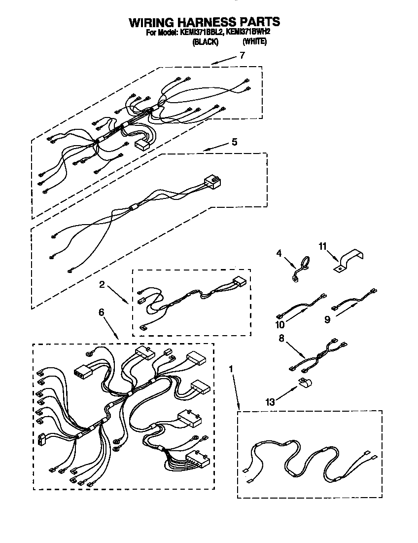 KitchenAid KEMI371BBL2 wiring harness diagram