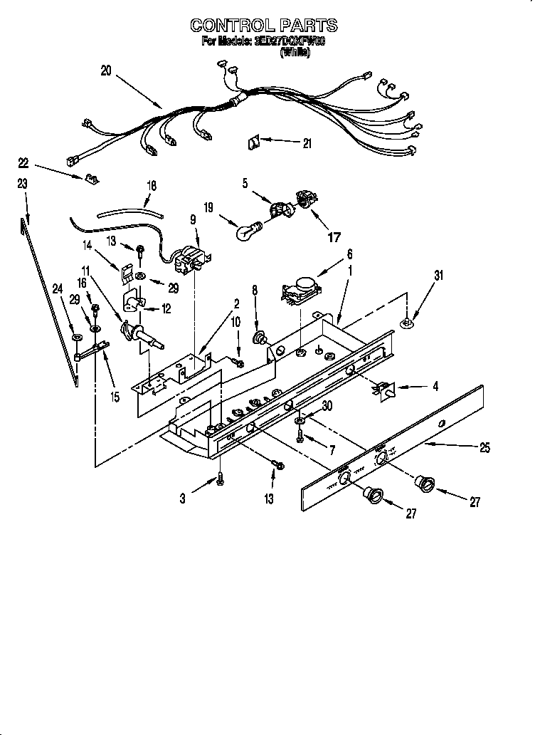Whirlpool 3ED27DQXFW00 control diagram