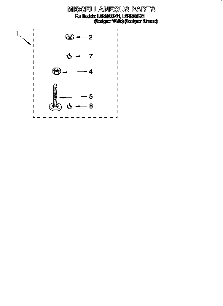 Whirlpool LSR8300EZ1 miscellaneous diagram