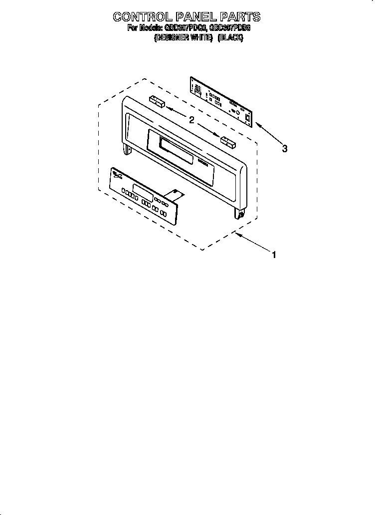 Whirlpool GBD307PDQ0 control panel diagram