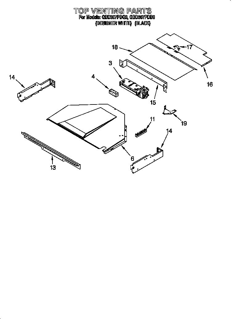 Whirlpool GBD307PDQ0 top venting diagram