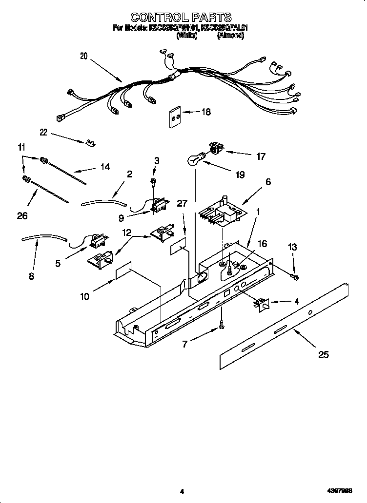 KitchenAid KSCS25QFAL01 control diagram