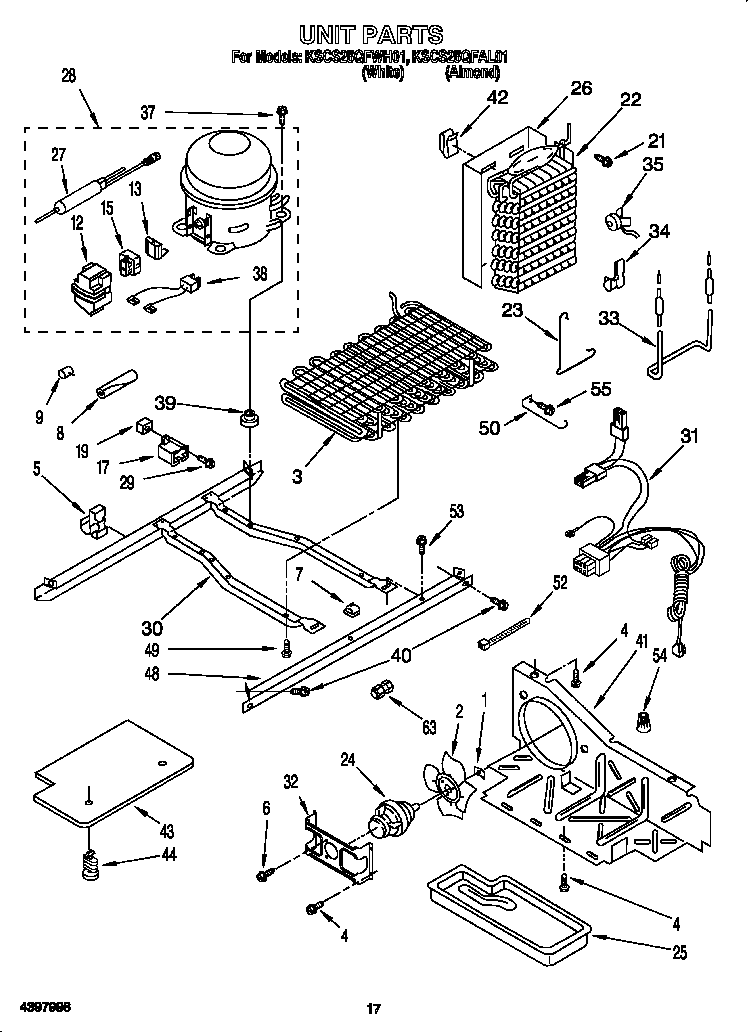 KitchenAid KSCS25QFAL01 unit diagram