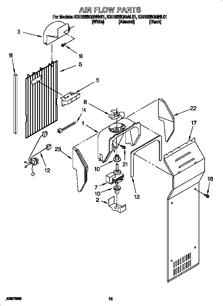 KitchenAid KSRS25QGWH01 air flow diagram