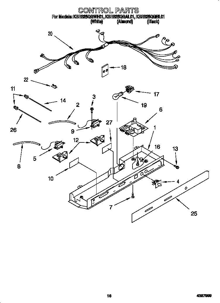 KitchenAid KSRS25QGWH01 control diagram
