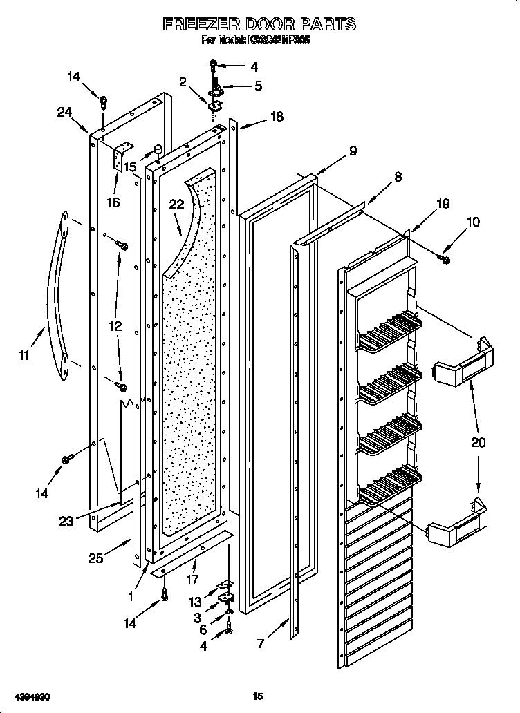 KitchenAid KSSC42MFS05 freezer door diagram