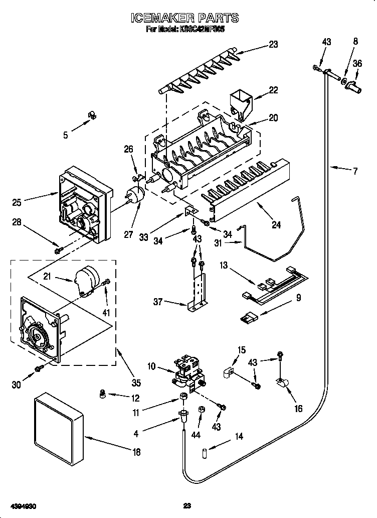 KitchenAid KSSC42MFS05 icemaker diagram