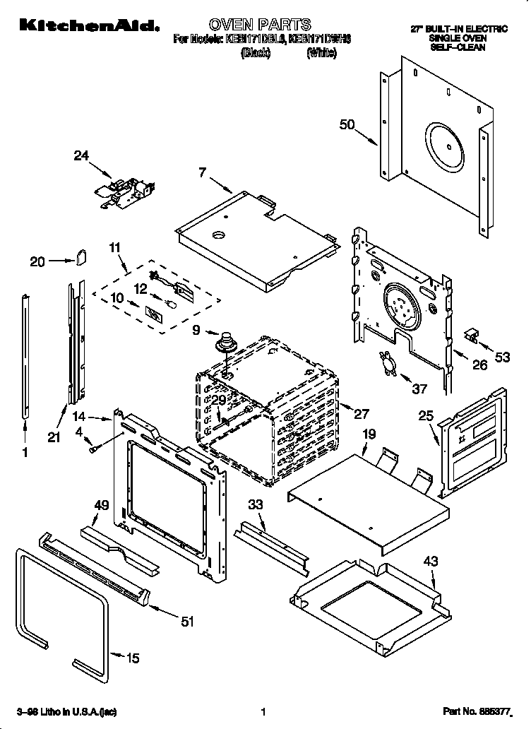 KitchenAid KEBI171DBL6 oven diagram
