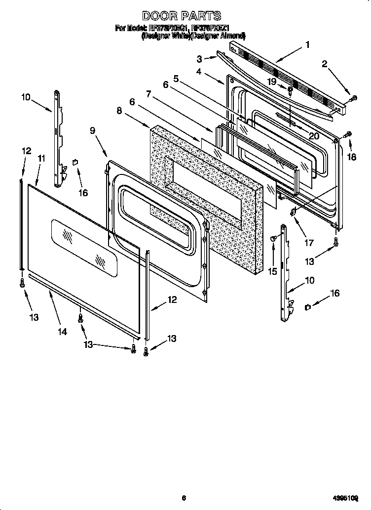 Whirlpool RF376PXEZ1 door diagram