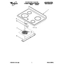 Whirlpool RF386PXEN1 cooktop diagram