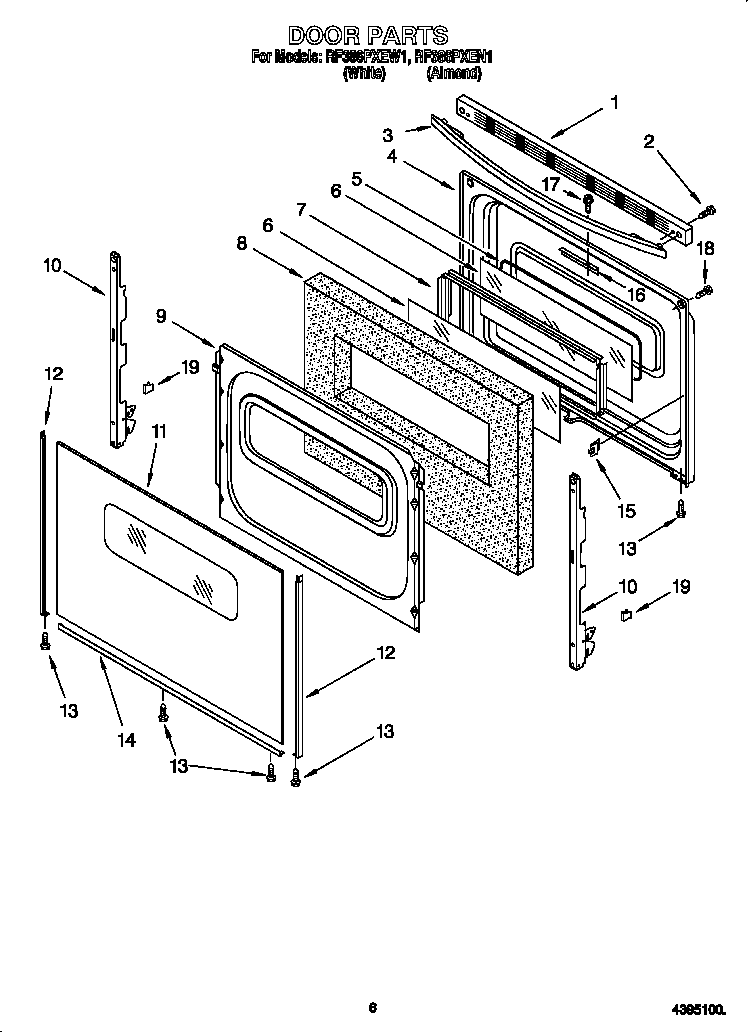 Whirlpool RF386PXEN1 door diagram