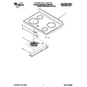 Whirlpool RF386PXEQ0 cooktop diagram