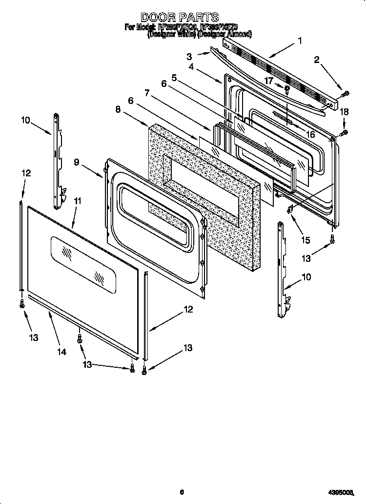 Whirlpool RF386PXEQ0 door diagram