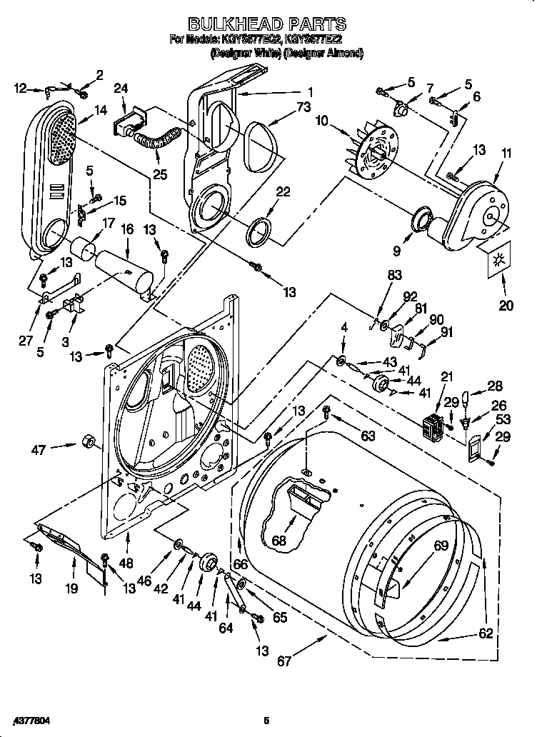 KitchenAid KGYS677EZ2 bulkhead diagram