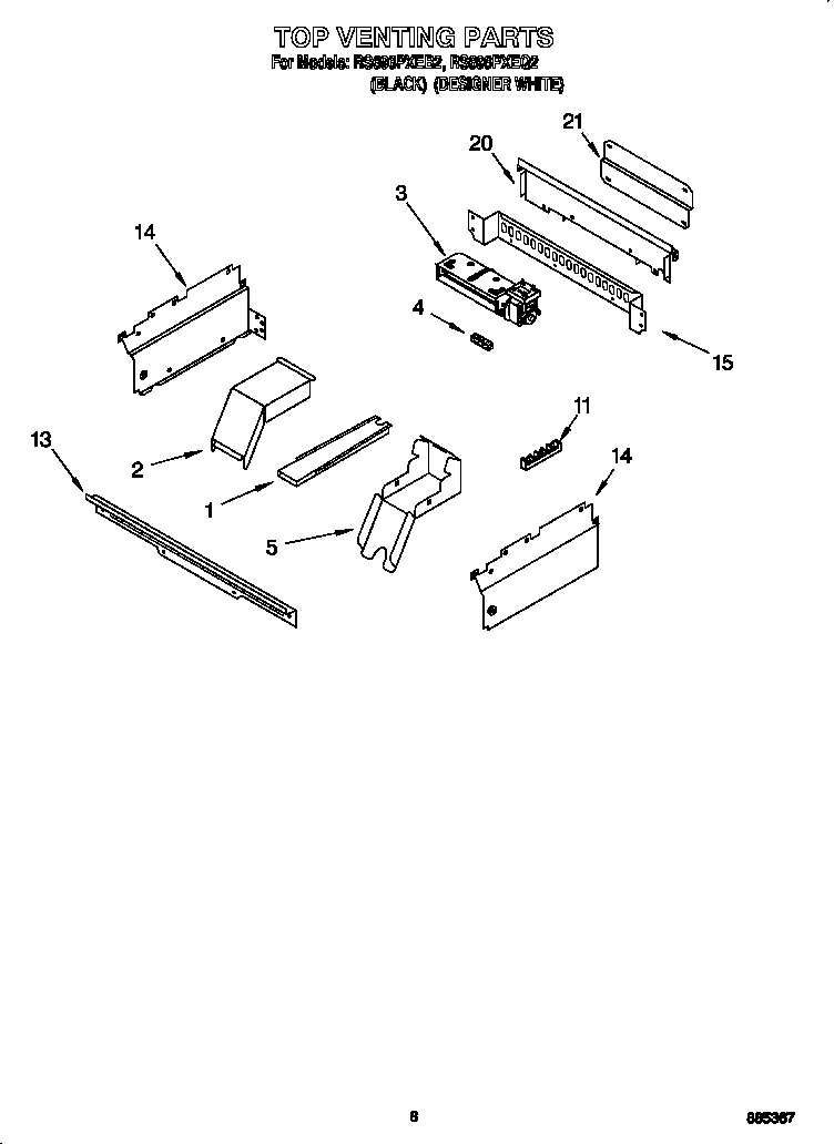 Whirlpool RS696PXEQ2 top venting diagram