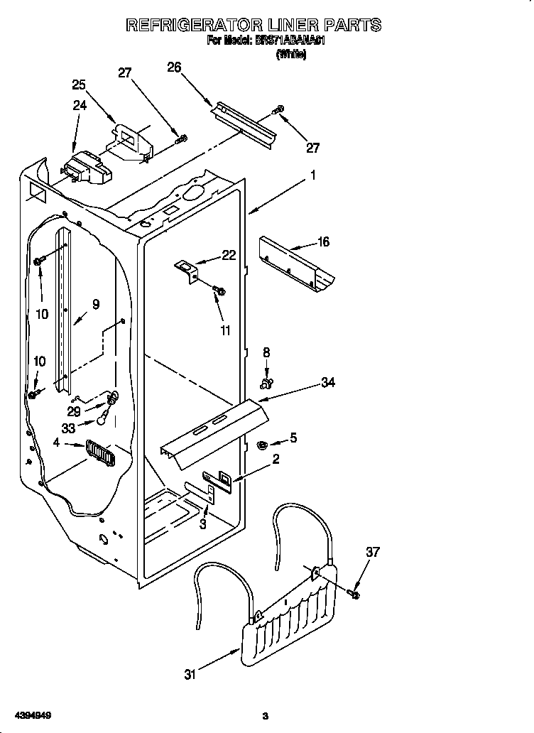 Whirlpool BRS71ABANA01 refrigerator liner diagram