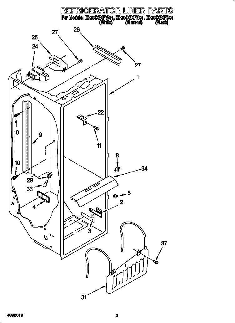 Whirlpool ED25CQXFN01 refrigerator liner diagram