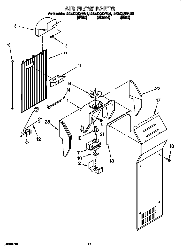 Whirlpool ED25CQXFN01 air flow diagram