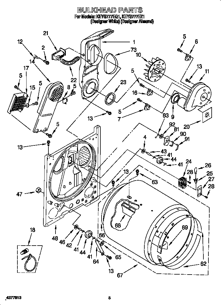 KitchenAid KEYS777EZ1 bulkhead components diagram