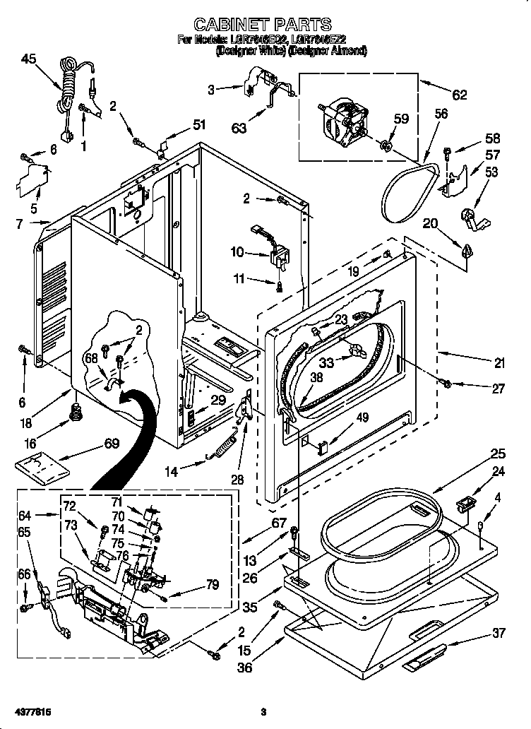 Whirlpool LGR7646EQ2 cabinet diagram