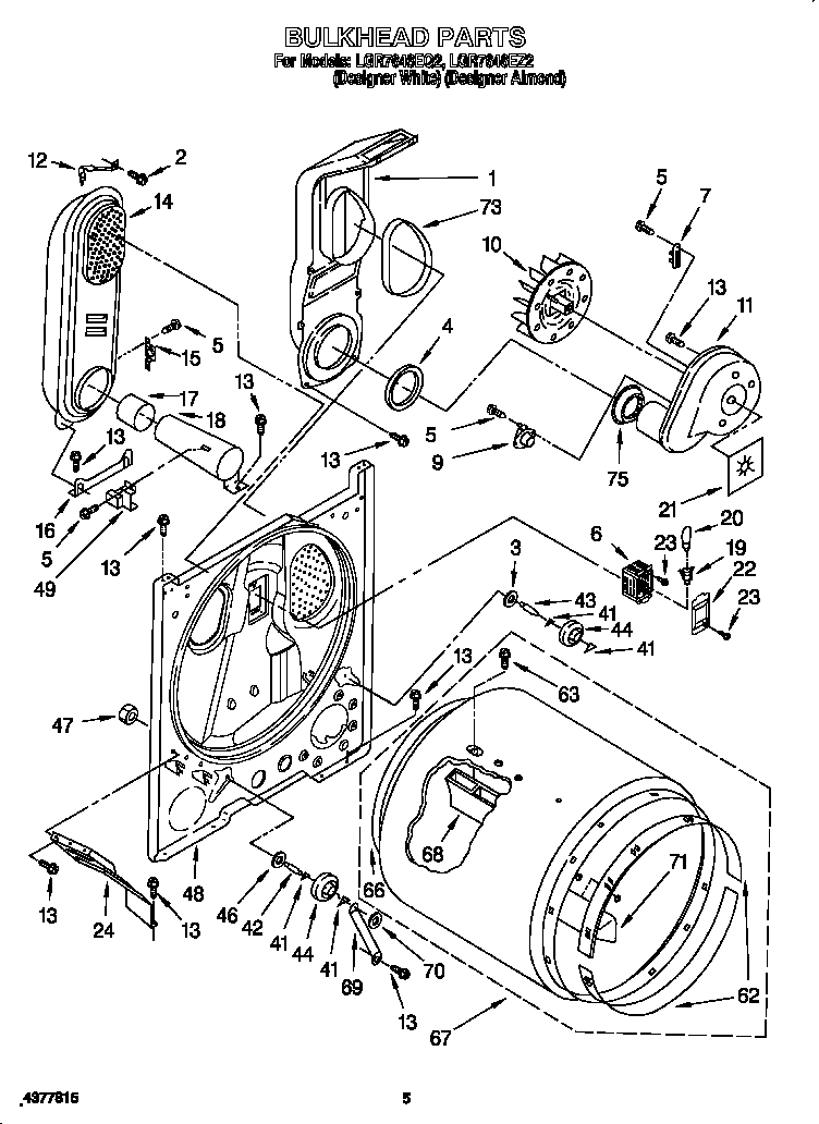 Whirlpool LGR7646EQ2 bulkhead diagram